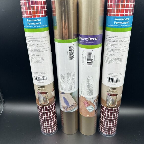 Cricut Premium Vinyl Lor 4 Rolls Mixed Mosaic Adhesive Foil Stainless Sampler - Picture 8 of 13